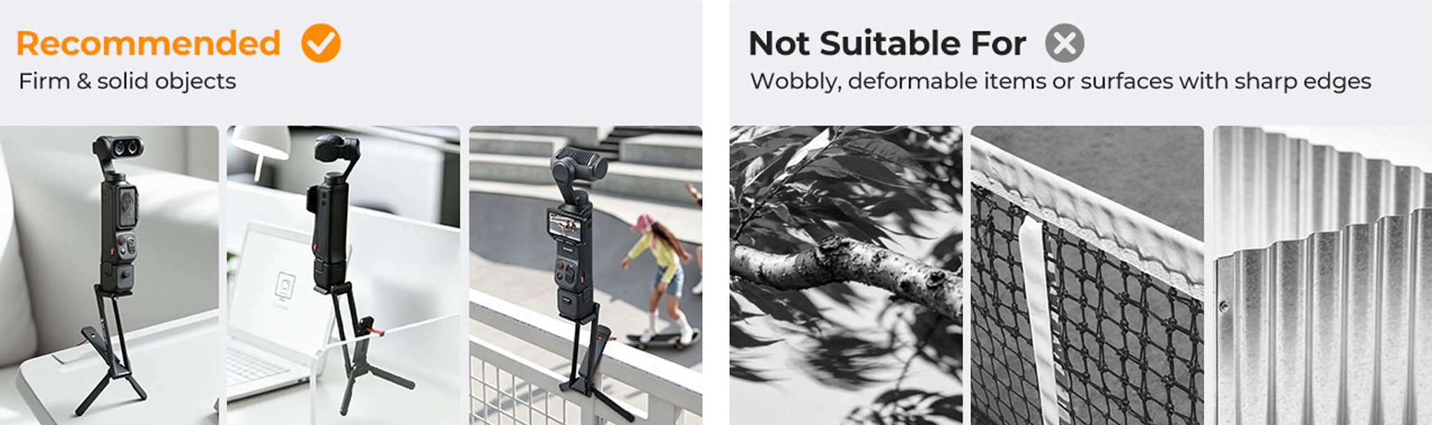 Vhodné a nevhodné povrchy pro KF Concept Mantis
